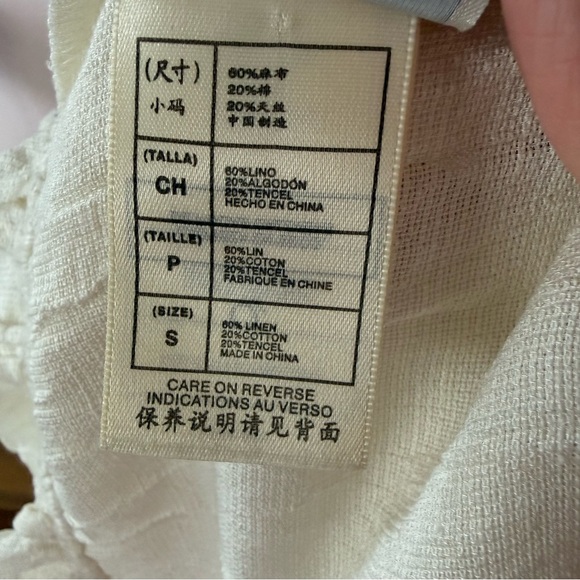 Leon Max Linen Blend Mother of Pearl Beaded Tunic Small - Picture 7 of 9